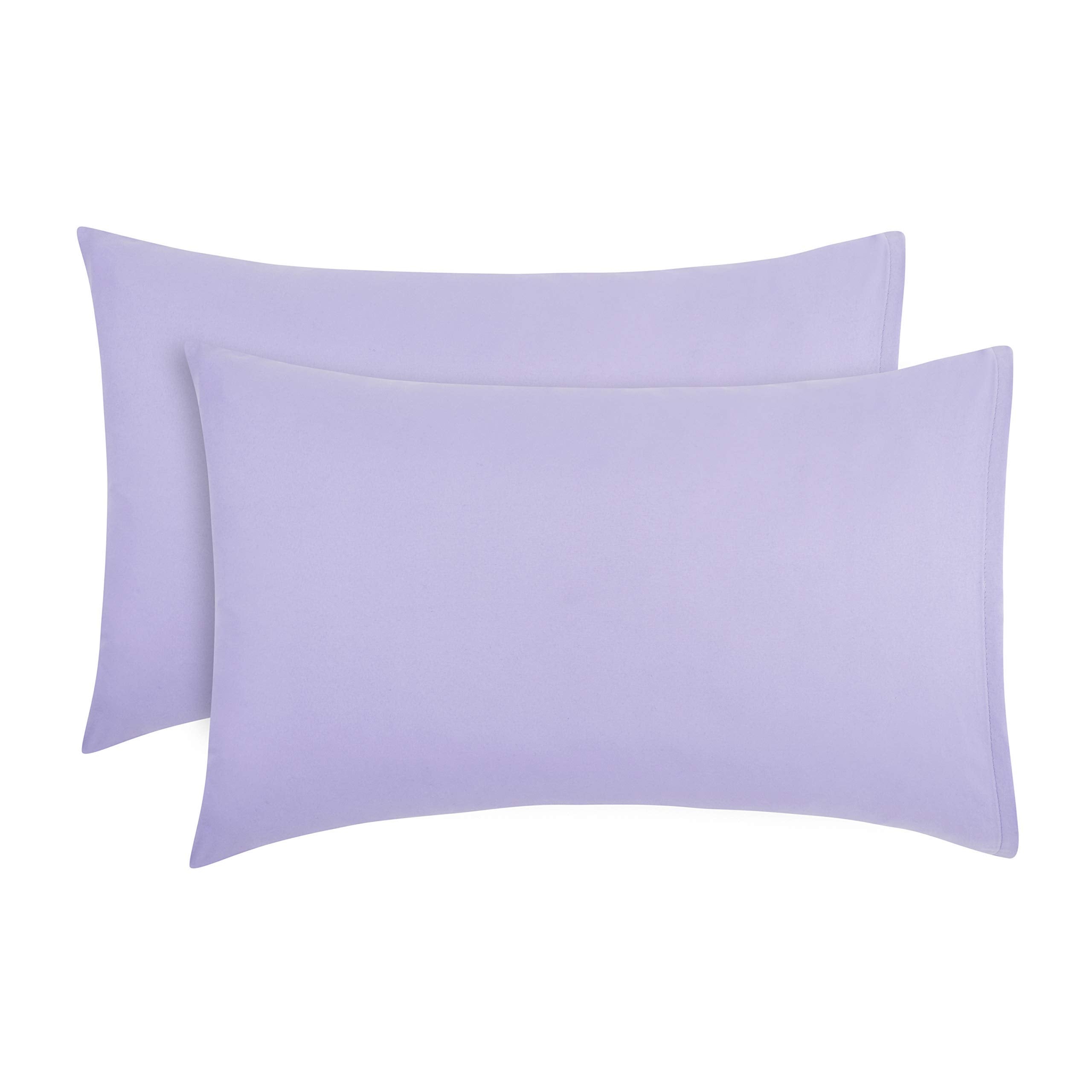 EVERYDAY KIDS toddler travel pillowcase purple close-up of soft microfiber fabric for comfy travel