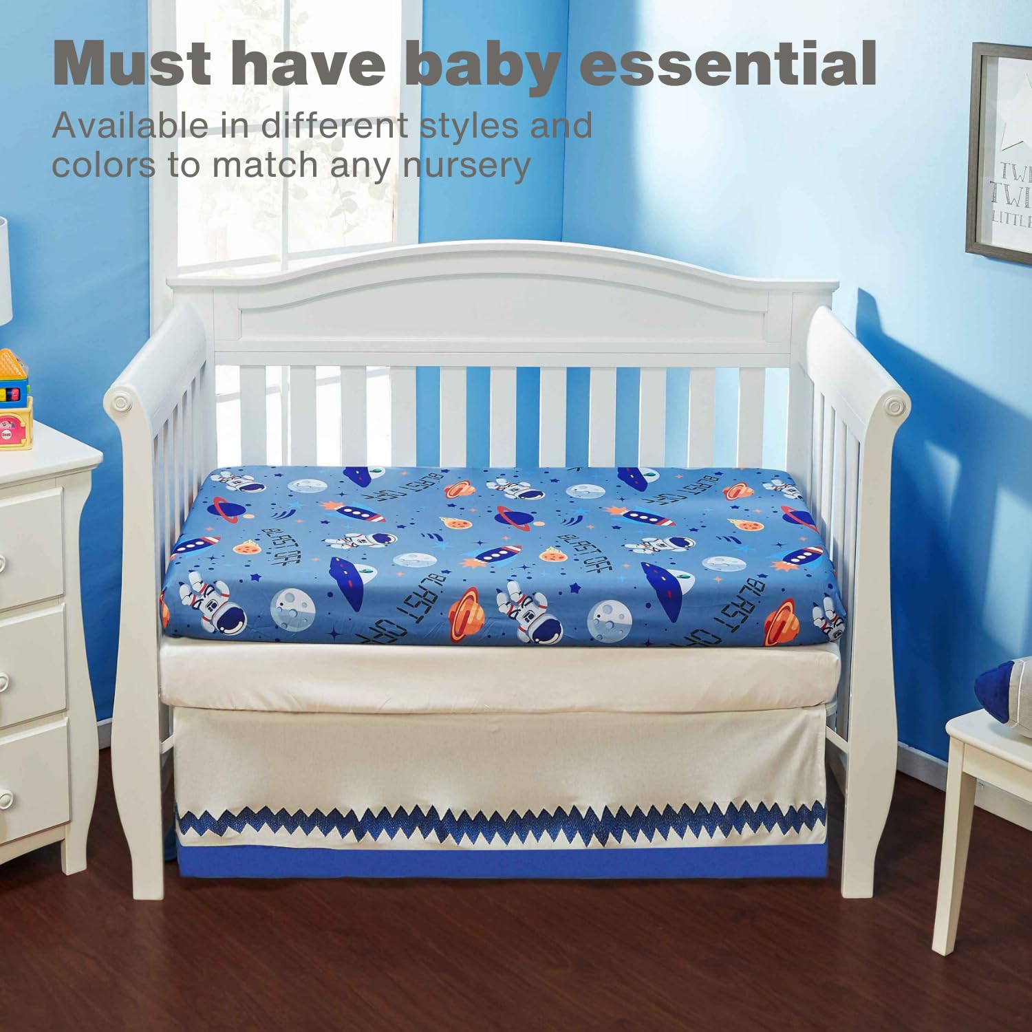 Everyday Kids two-pack fitted crib sheets in packaging demonstrate great value for nursery sets.