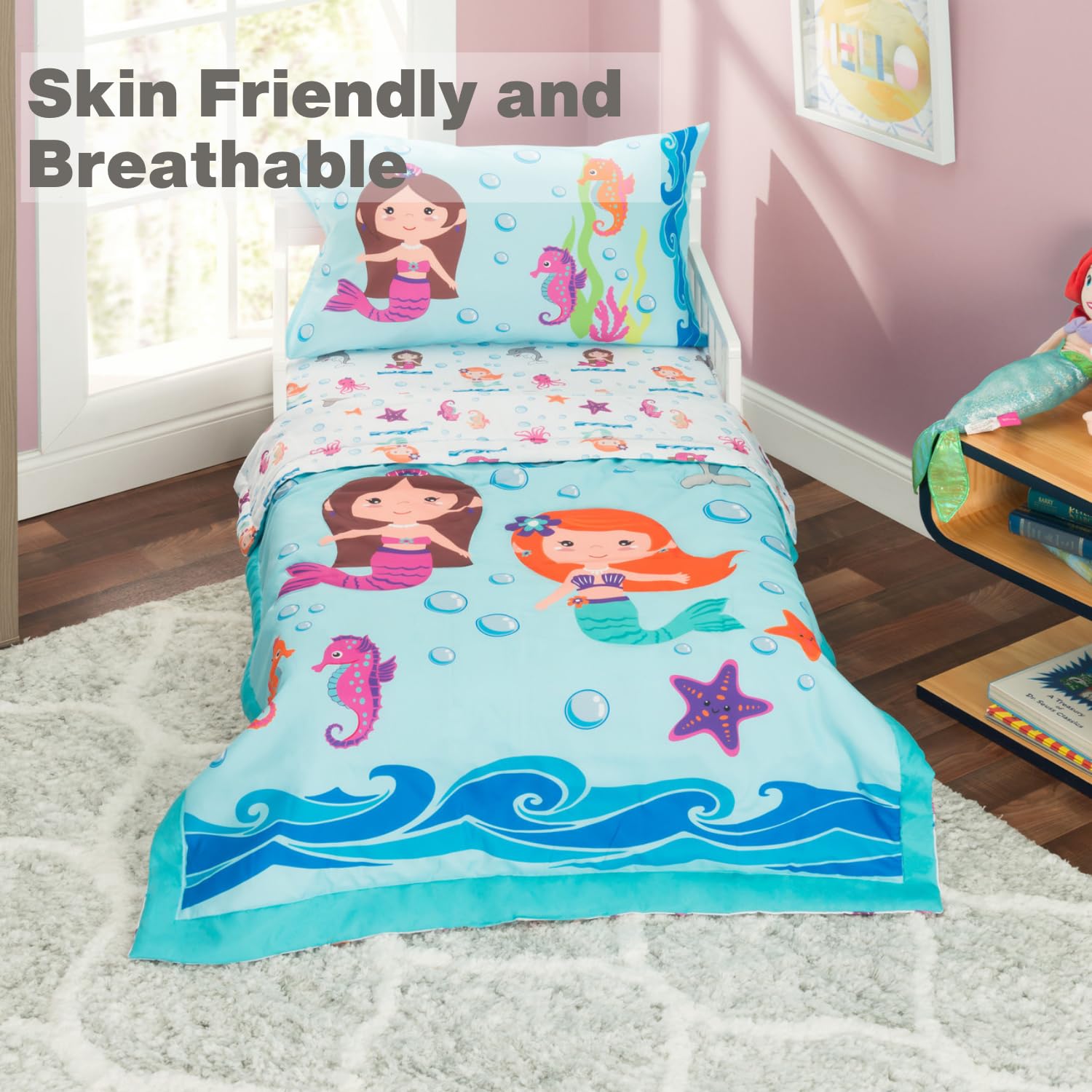 Everyday Kids undersea mermaids flat sheet pattern for playful sleep