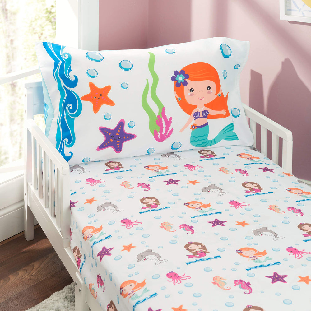 Everyday Kids undersea mermaids reversible pillowcase adds design versatility