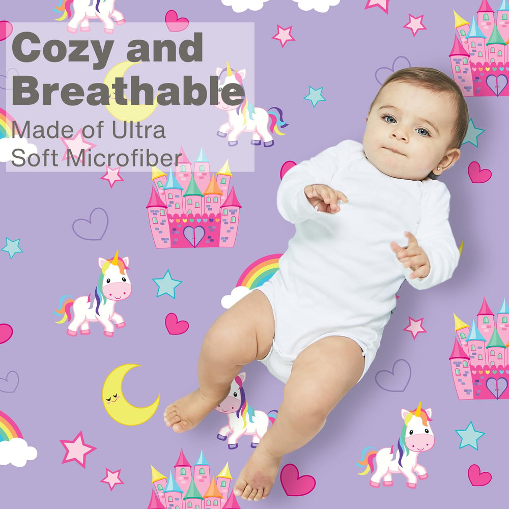 Everyday Kids Unicorn Dreams elastic trim detail demonstrates full-coverage, secure fit.