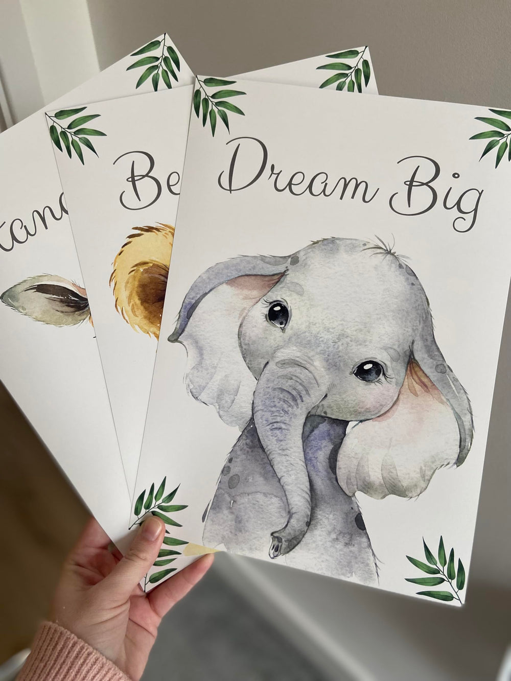 Eviepops Prints baby safari leaves border 8x10 poster complements nature-themed nurseries