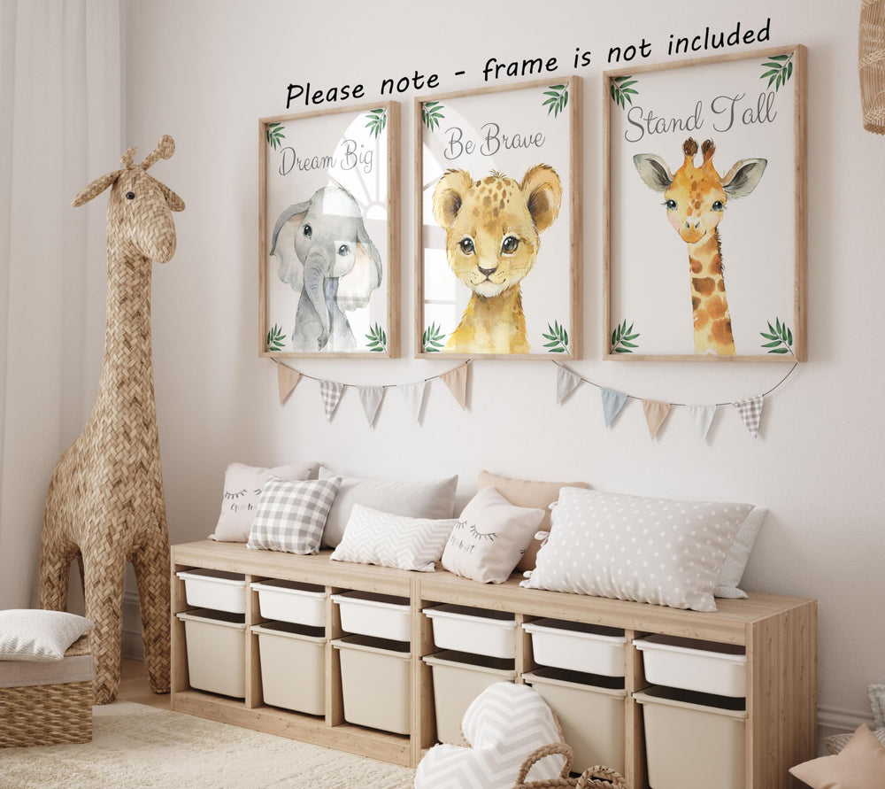 Eviepops Prints baby safari lion 8x10 poster adds a bold nursery focal point