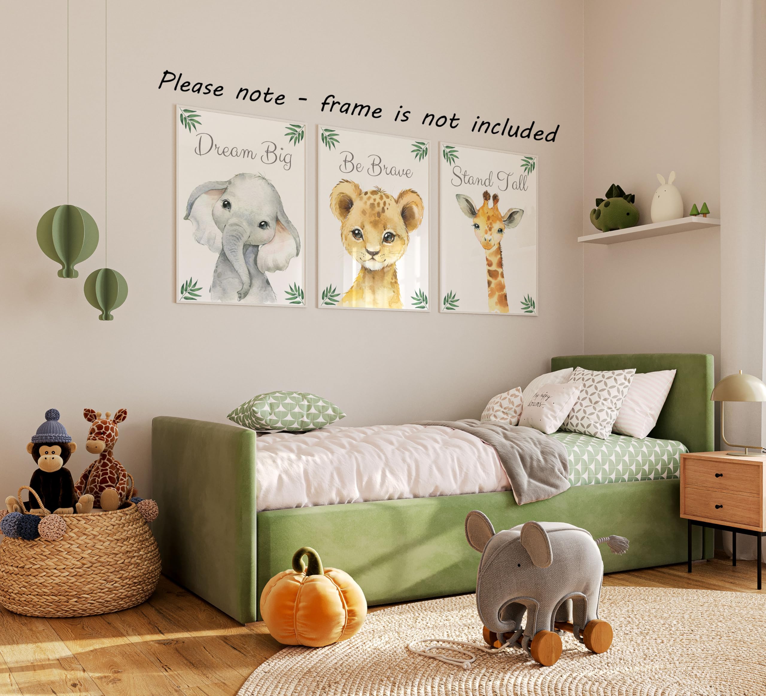 Eviepops Prints baby safari dream big quote 8x10 poster encourages brave bedtime routines