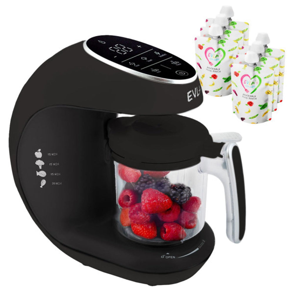 EVLA'S Baby Food Maker front view showcasing an all-in-one appliance for quick homemade meals