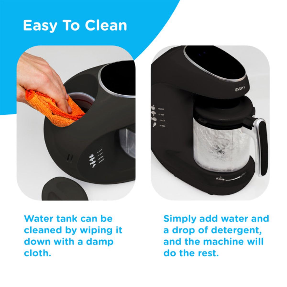 EVLA'S Baby Food Maker reusable pouches display eco-friendly storage options