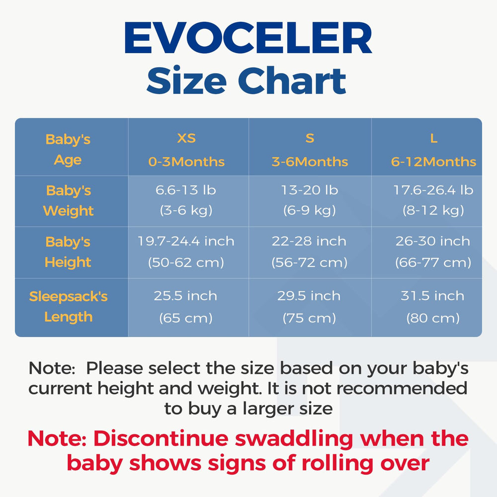 evoceler swaddle-wings-adjustable-fit shows flexible sizing for growing babies.