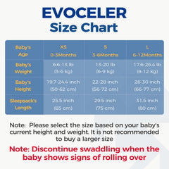 evoceler swaddle-wings-adjustable-fit shows flexible sizing for growing babies.
