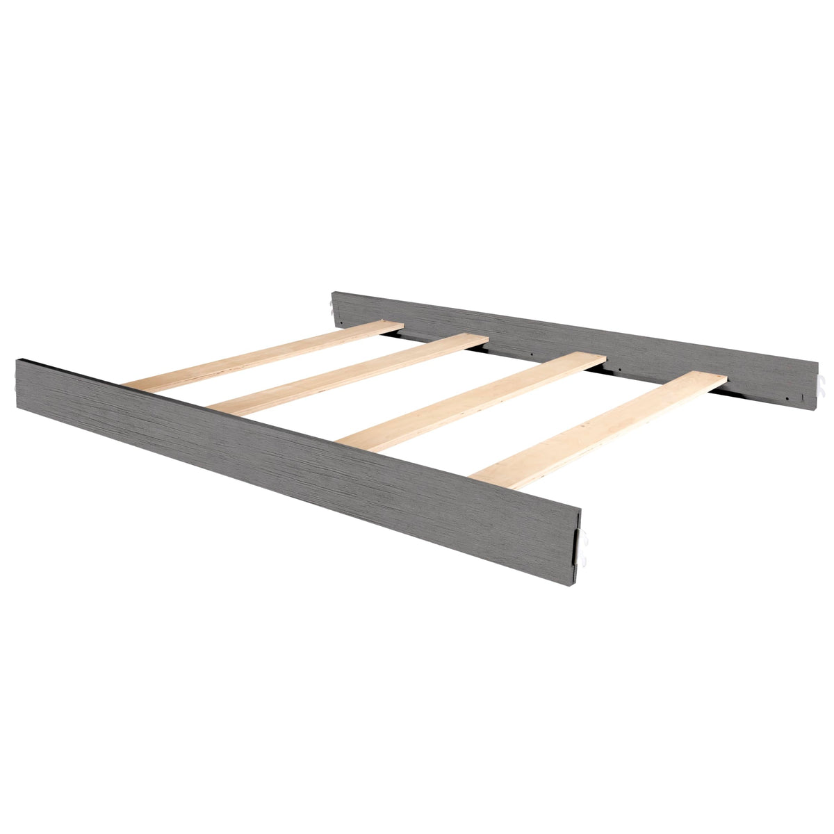 évolur bed rails assembly view shows a quick, secure crib-to-bed setup.
