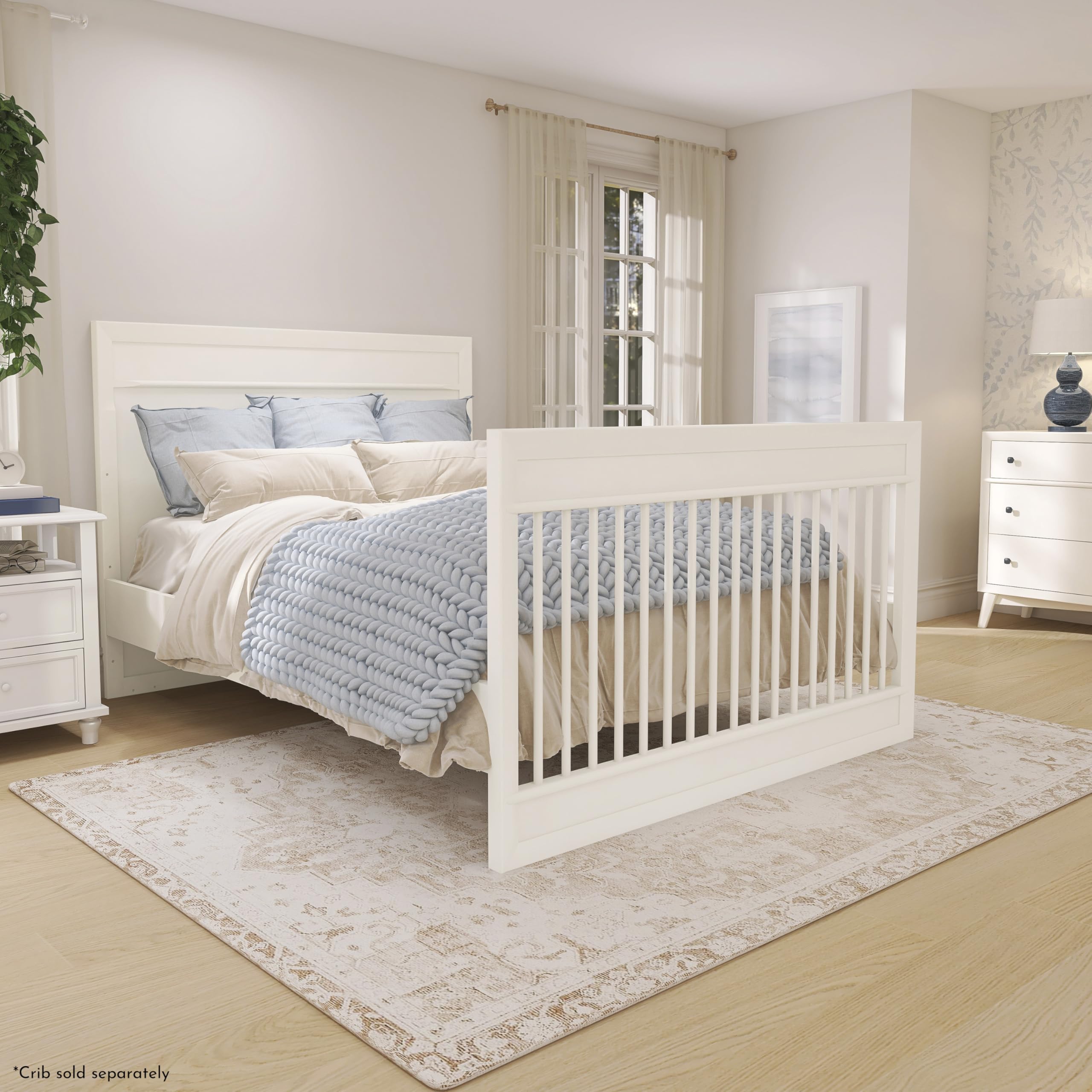 evolur bed rails conversion setup shows sturdy support for growing kids
