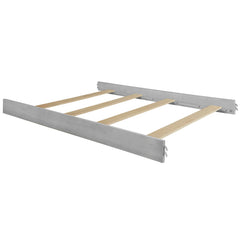Evolur full-size bed rails assembly view showing solid hardwood construction and secure slats for safe transitions