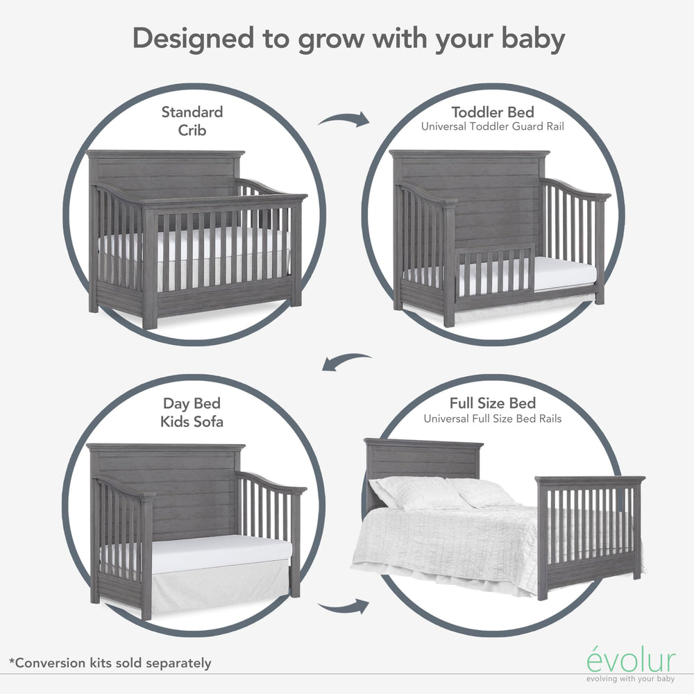 Evolur Guard Rail dimensions 55 inch length for roomy sleep boundary.