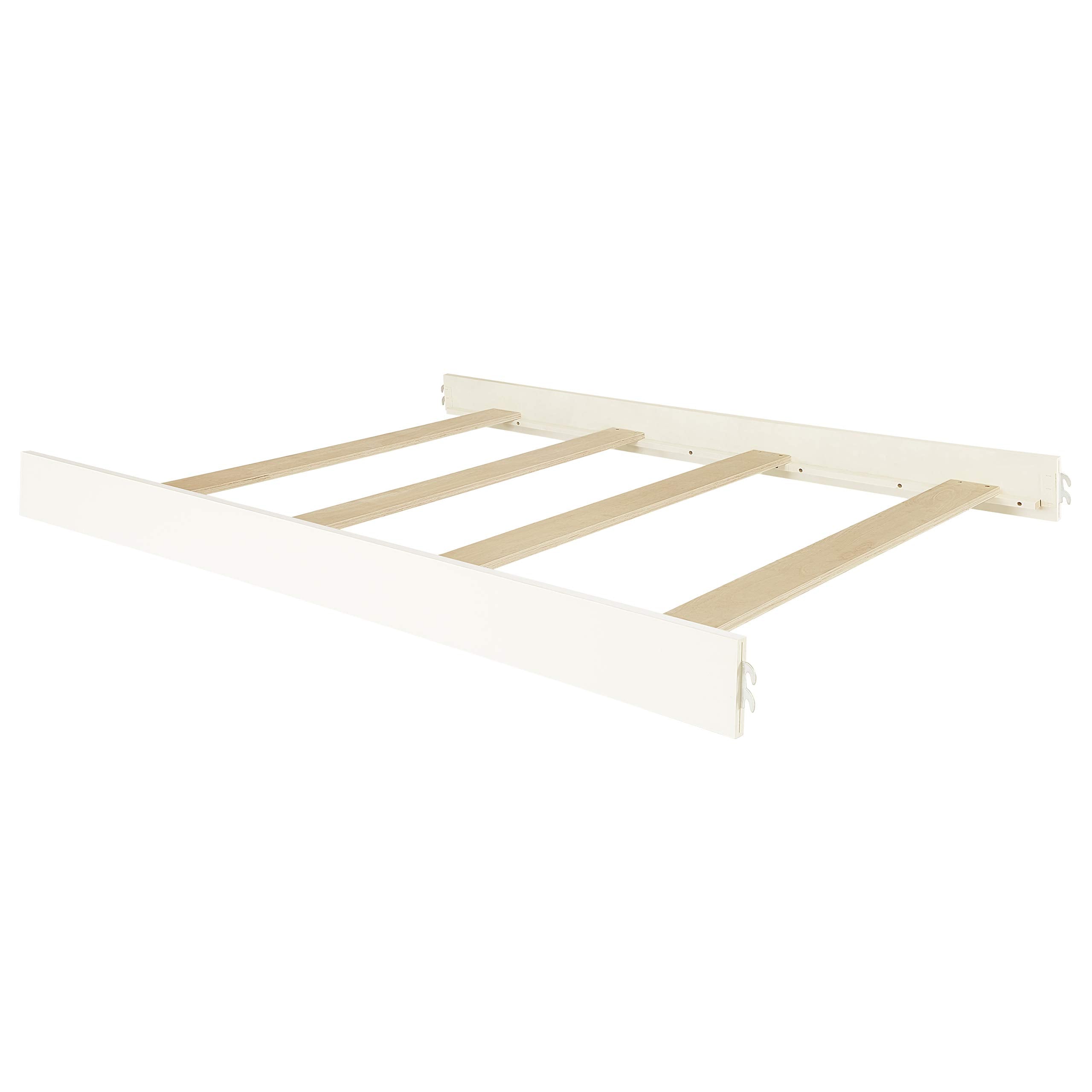 Evolur Signature Westbury bed rail attach demonstrates easy installation for a safe transition to a full-size bed.
