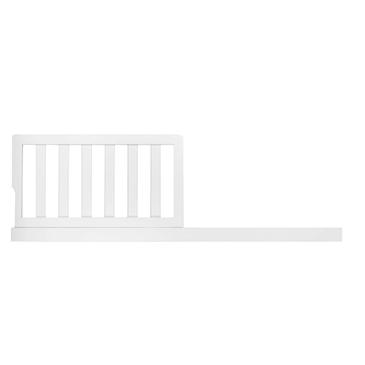 Evolur Toddler Guard Rail Frost front view promotes safer sleep on convertible cribs.