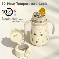Evorie 316L stainless steel insulated cup preserves warmth or coolness during outings.