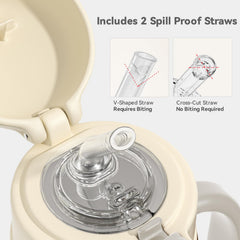 Evorie 316L stainless steel sippy cup close-up for hygienic use