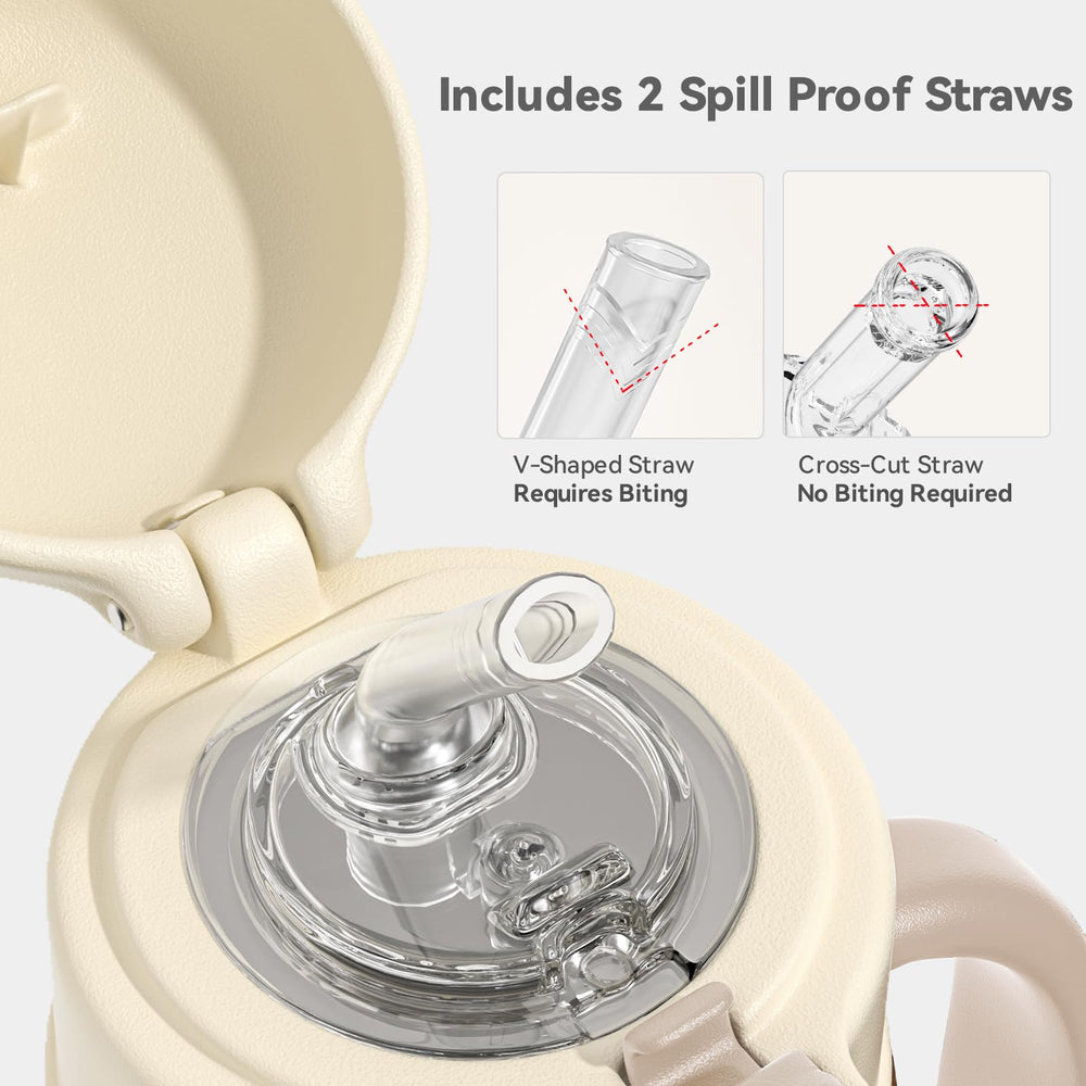Evorie adjustable-strap cup image demonstrates hands-free carrying for busy days.
