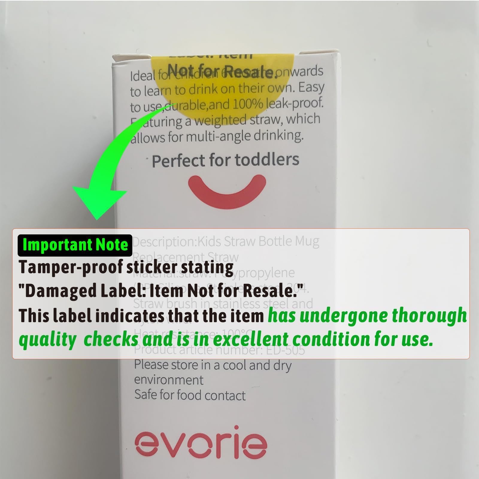 Evorie BPA-free Tritan material emphasizes safe, durable toddler hydration