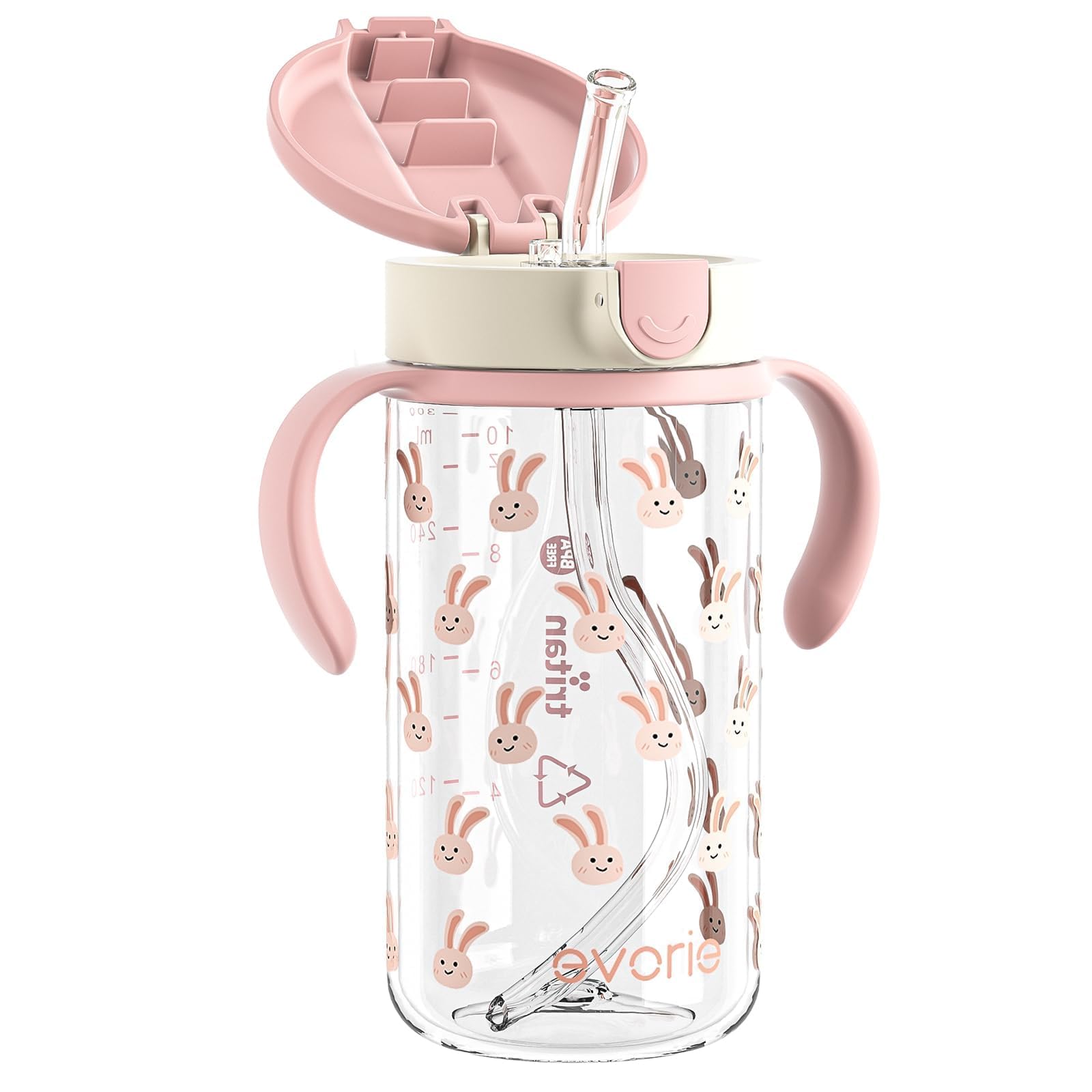 Evorie replacement straw works with detachable-handle bottle for flexible use