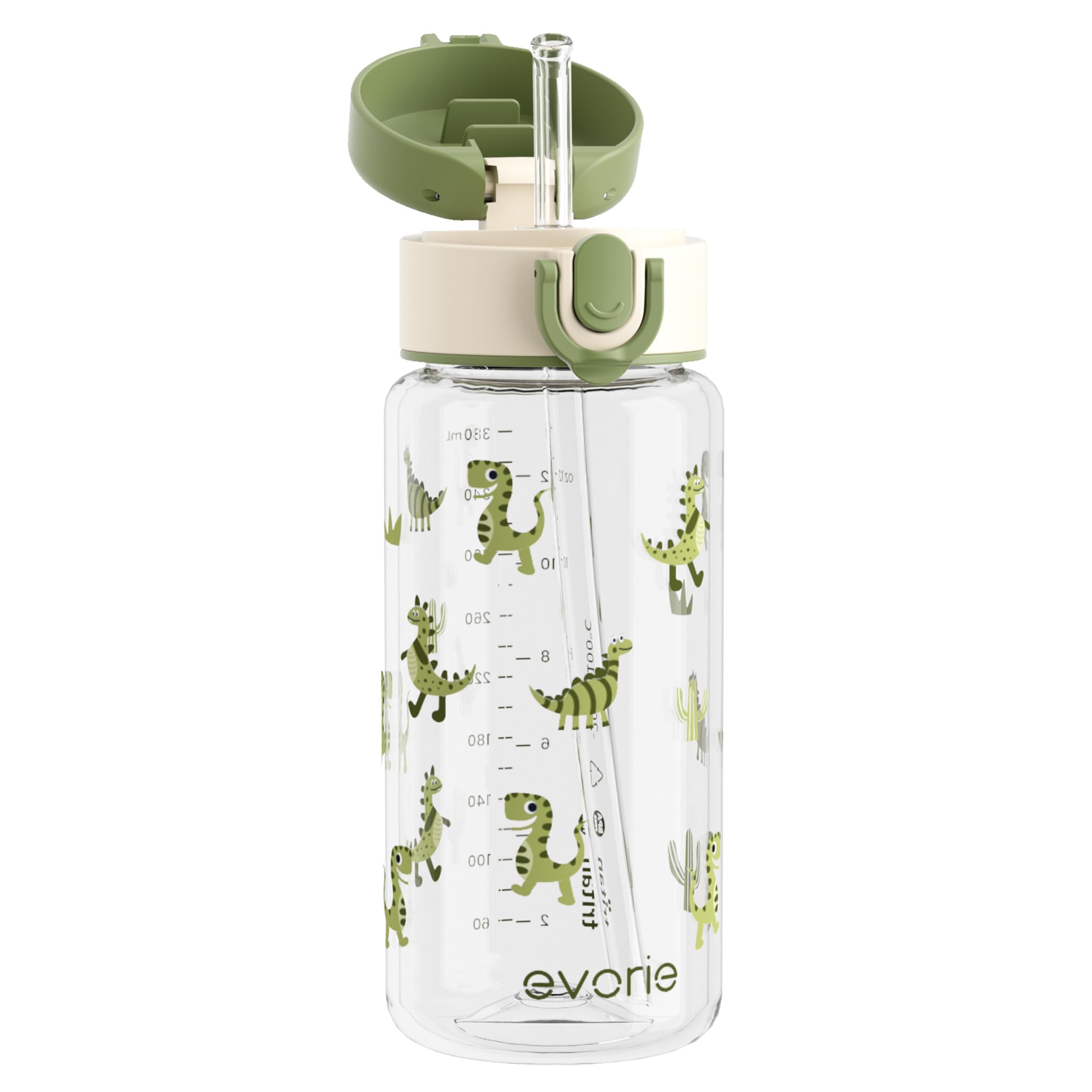 Evorie Tritan 13oz bottle body shows crystal-clear durability for school.