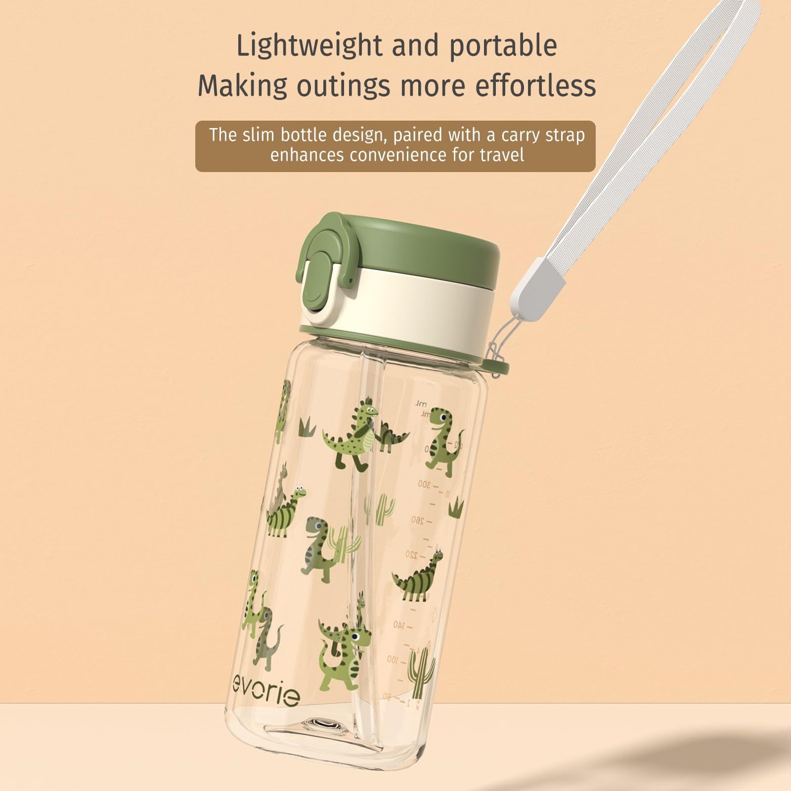 Evorie Tritan kids bottle designed for school, travel, and play.
