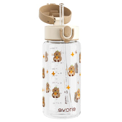 Evorie Tritan Kids Water Bottle front view highlights a sturdy 13oz bottle for school days.