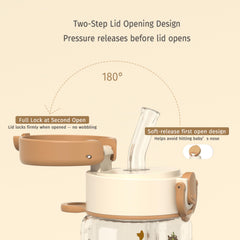Evorie Tritan’s lid-cap ensures secure closure for spill-free travel and playtime.