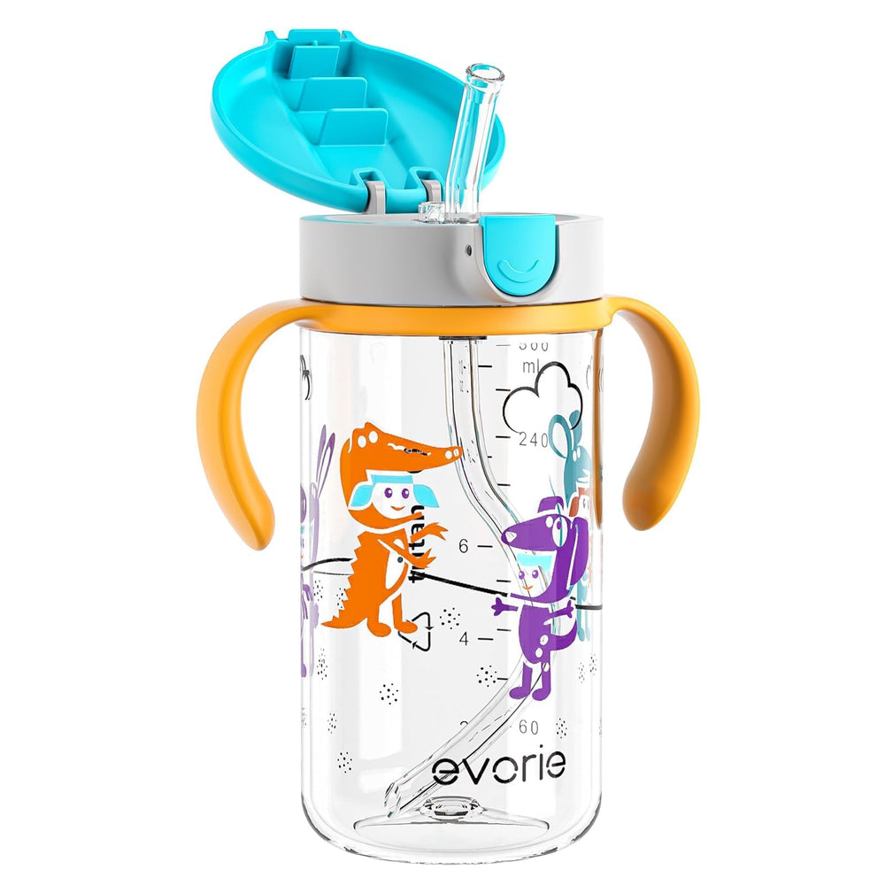 Evorie Tritan spill-proof toddler cup lid keeps drinks mess-free during transitions