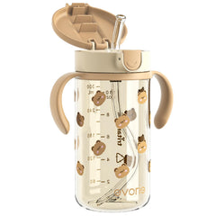Evorie Tritan spill-proof toddler sippy cup with honey bear lid for mess-free drinks