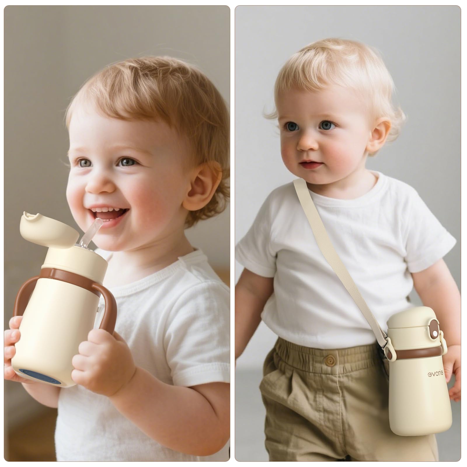 Evorie two-straw design supports bite or non-bite sipping versatility.