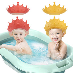 ewinever baby shower cap yellow crown-front view protects eyes during shampooing