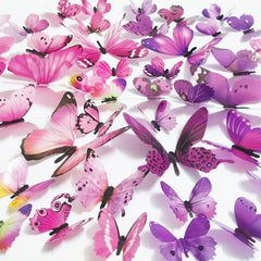 Ewong butterfly wall decal 48-piece pink and purple set adds playful wall decor to kids' rooms.