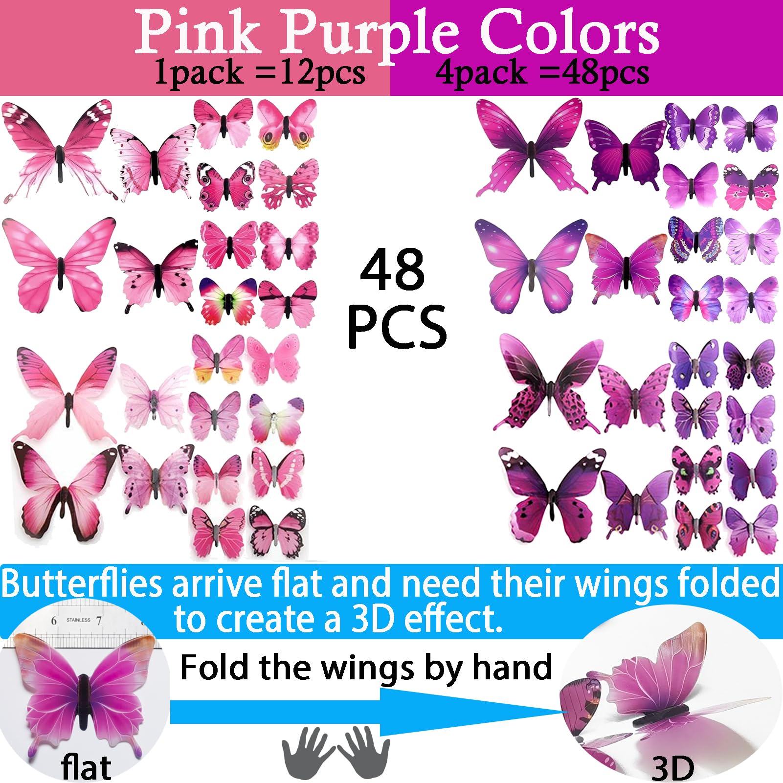 Removable Ewong butterfly wall art that cleans easily without damaging paint on smooth surfaces.