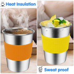 EWSNmata cups with colorful sleeve for easy grip and identification