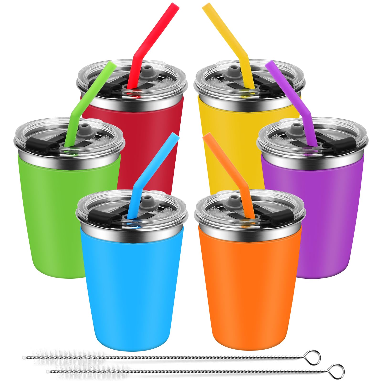 EWSNmata kids cups with lids spill-proof six-pack ideal for mess-free school days