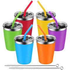 EWSNmata kids cups with lids spill-proof six-pack ideal for mess-free school days