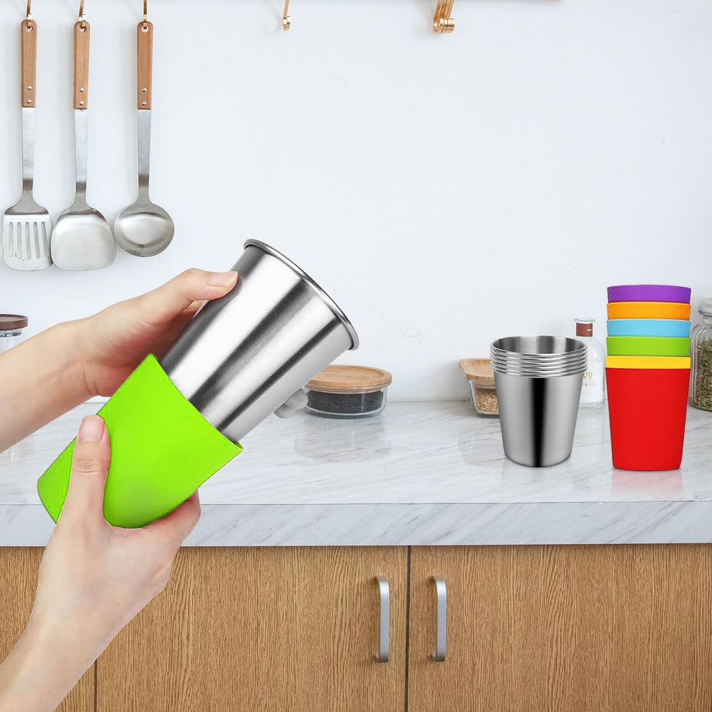 EWSNmata 18/8 stainless steel cups offer safe, durable material for daily use