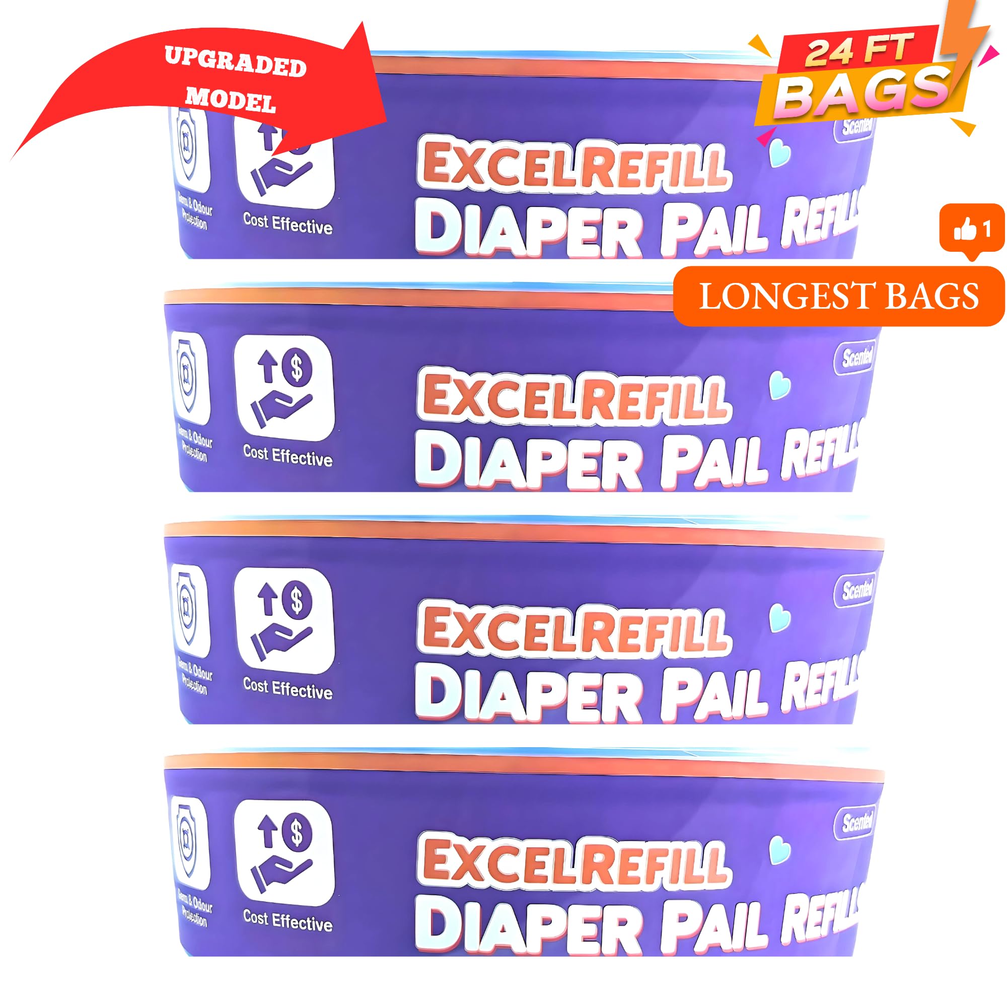 ExcelRefill 24ft bags with cassette design fit most pails
