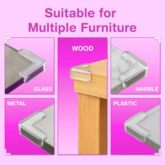 EXCOLIT table corner protector in clear design blends with décor.