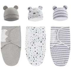 Exemaba baby swaddle wrap in grey offers soft, breathable comfort for newborns.