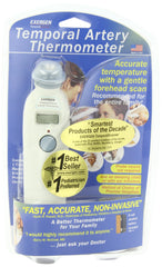 Exergen temporal scanner thermometer front view for quick, non-invasive temperature checks.