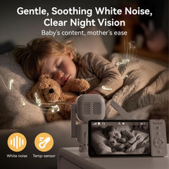 Exnuor baby monitor night vision image clarity helps you check baby in the dark safely.