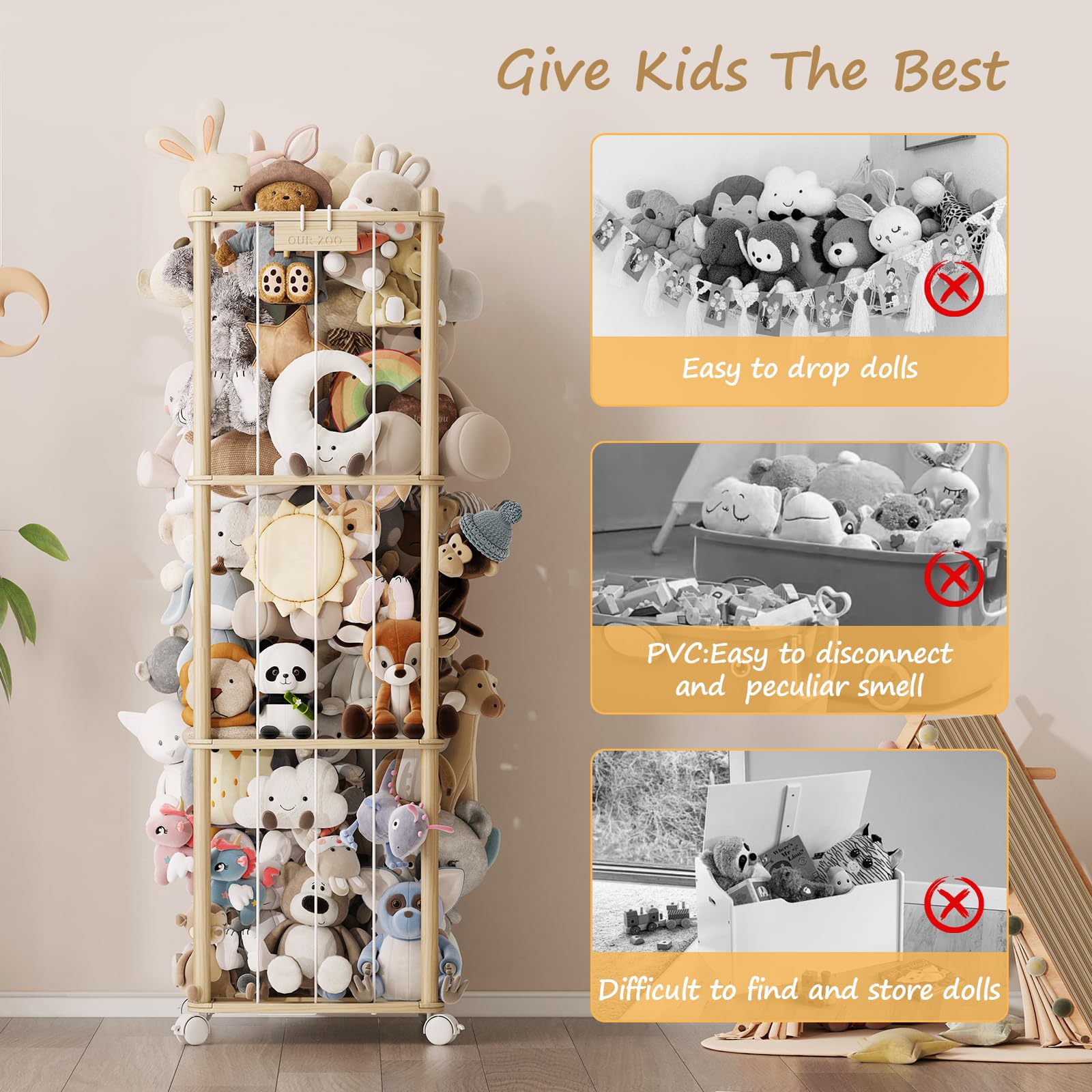 EXPERLAM child-friendly height and rounded edges prevent bumps while kids reach toys.