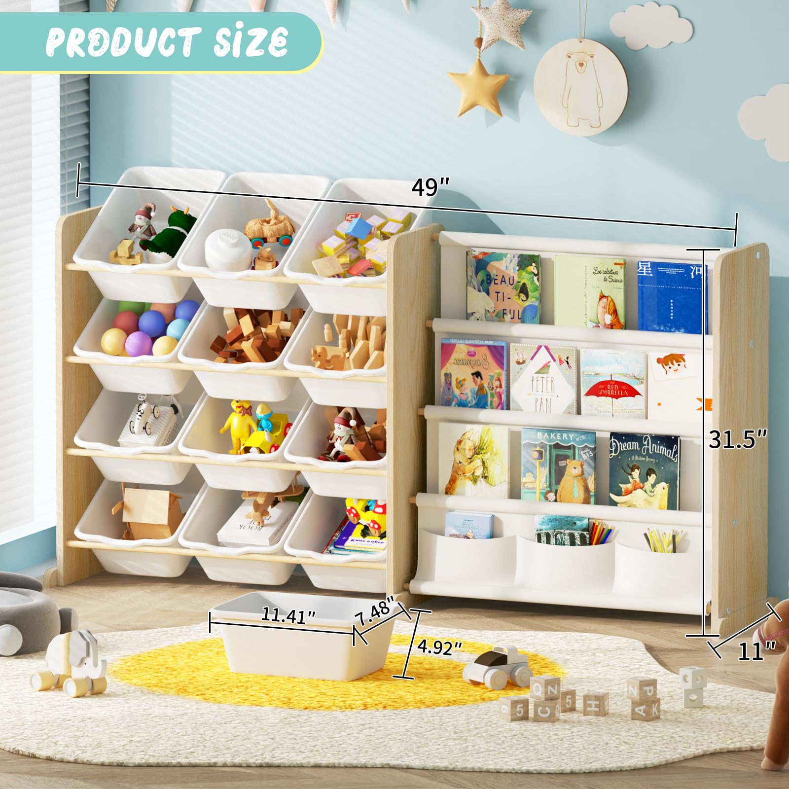 EXPERLAM kids bookshelf neatly displaying favorite titles for easy reading