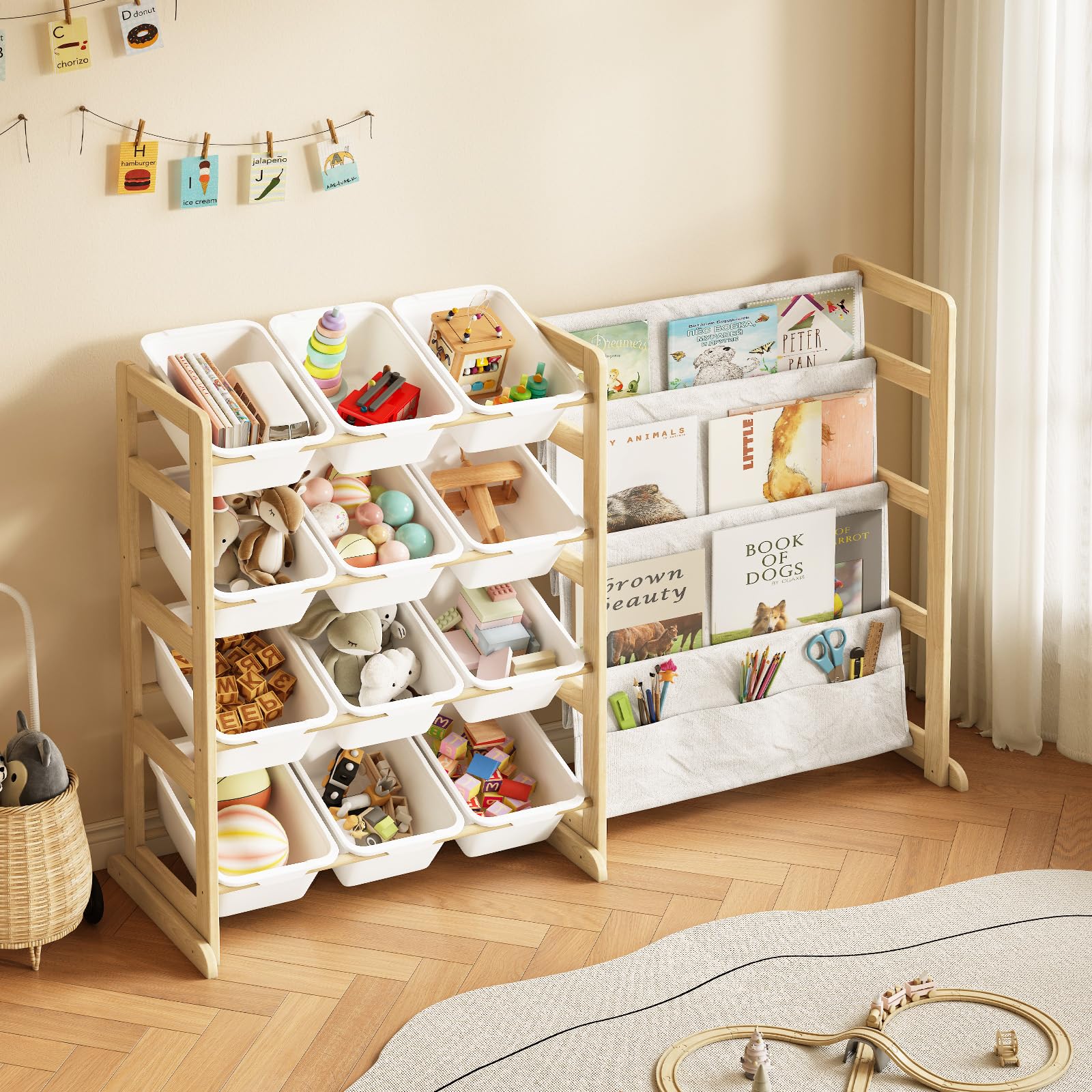 EXPERLAM nursery/playroom organization layout helps keep rooms tidy