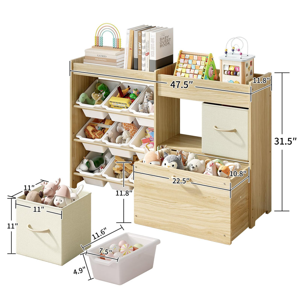 EXPERLAM toy storage 2-drawers with open front drawer for quick access