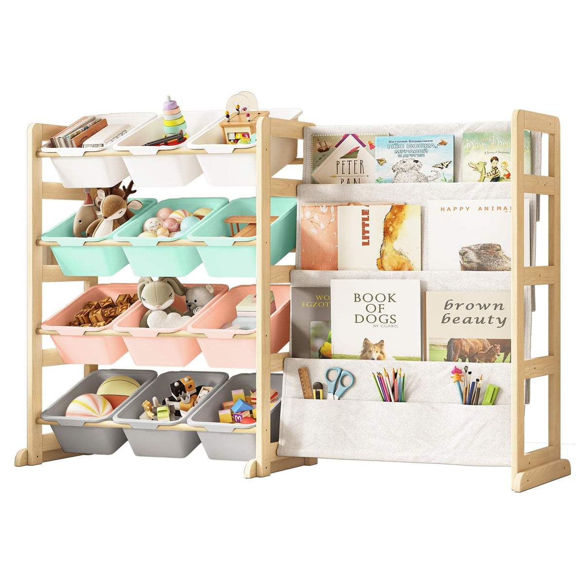 EXPERLAM toy storage organizer bins closeup highlights easy toy sorting