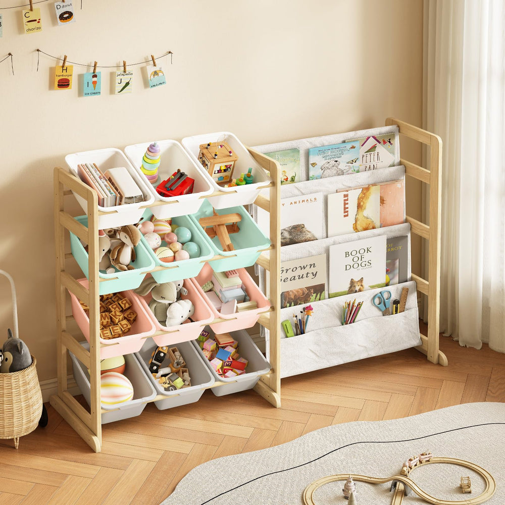 EXPERLAM toy storage organizer book display shelves for easy reading access