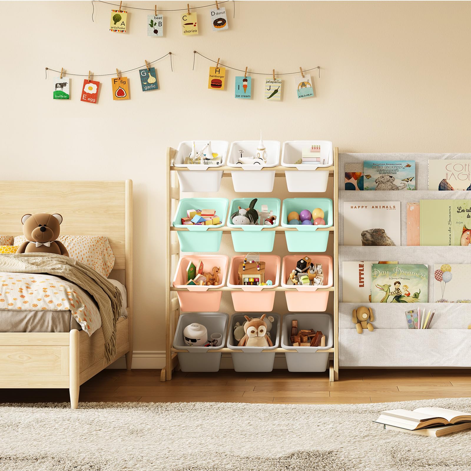 EXPERLAM toy storage organizer FSC-certified wood for eco-friendly playspaces