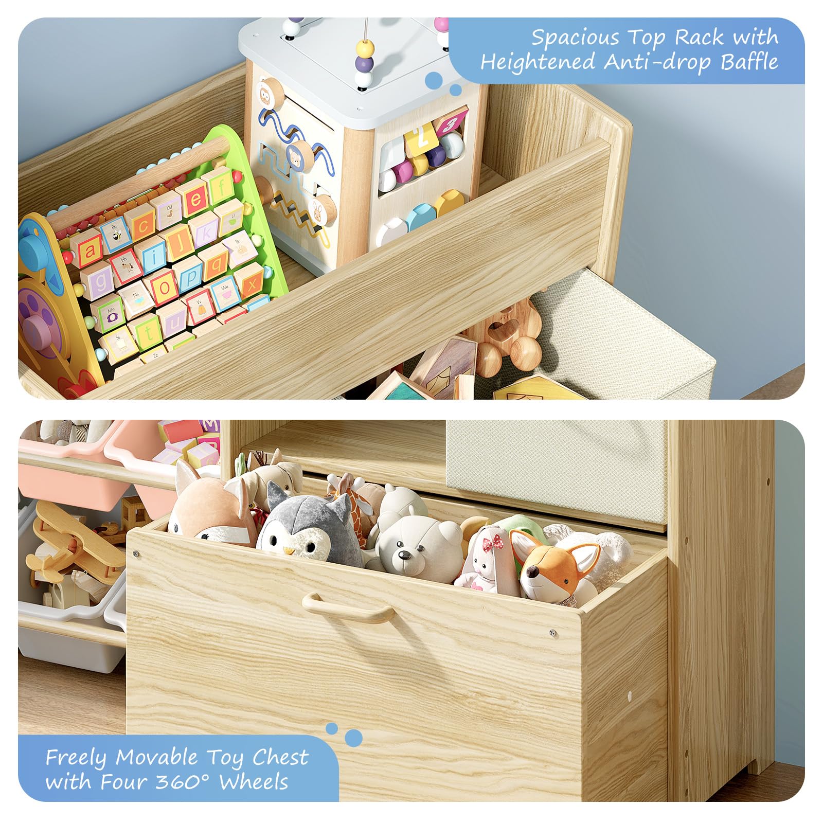 EXPERLAM toy storage organizer safety rounded edges prevent bumps during play